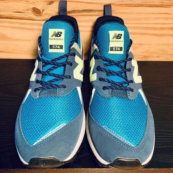 New Balance 574 Men's Running Training Shoes Size Teal Lime NEW - Picture 6 of 8